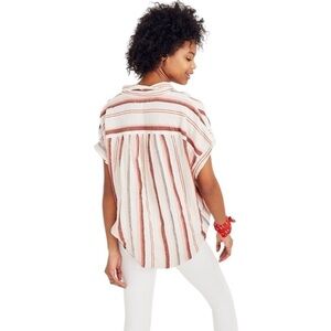 MADEWELL Central Shirt in Albee Stripe Red/White Size S